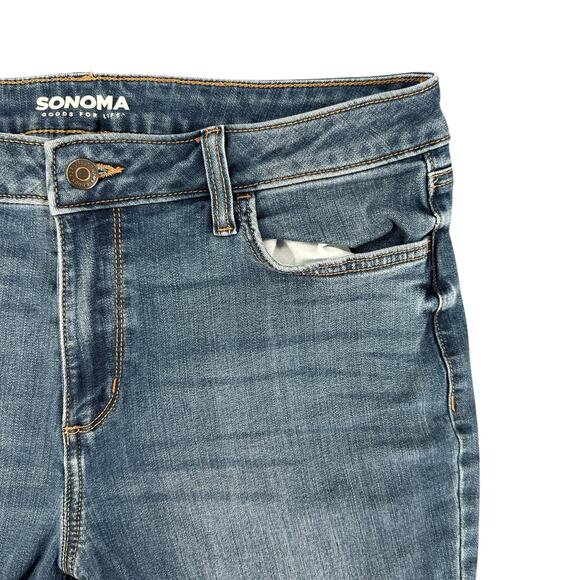 Upcycled Cut-Off Shorts Denim Jean Shorts Sonoma 12 Cotton Blend Summer - Picture 3 of 4